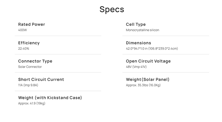 400W Portable Solar Panel